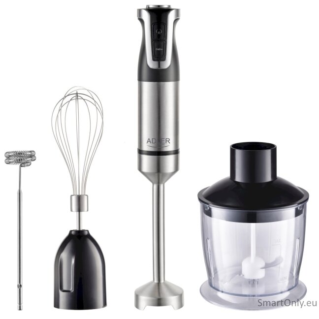 Stainless Steel/Black | 1800 W | Adler AD 4627 | Hand Blender Set | Number of speeds 20 | Chopper | Turbo mode 1 Stainless Steel/Black | 1800 W | Adler AD 4627 | Hand Blender Set | Number of speeds 20 | Chopper | Turbo mode 1