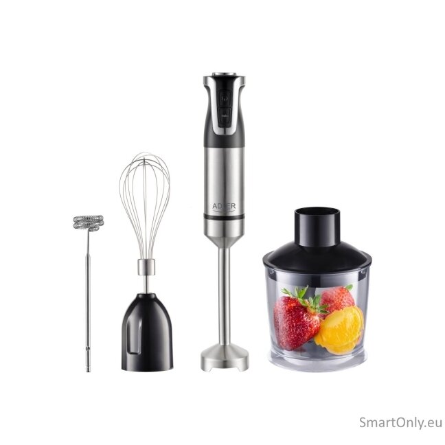 Stainless Steel/Black | 1800 W | Adler AD 4627 | Hand Blender Set | Number of speeds 20 | Chopper | Turbo mode 13