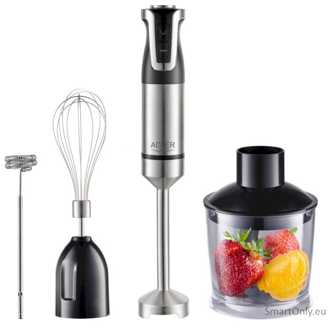 Stainless Steel/Black | 1800 W | Adler AD 4627 | Hand Blender Set | Number of speeds 20 | Chopper | Turbo mode Stainless Steel/Black | 1800 W | Adler AD 4627 | Hand Blender Set | Number of speeds 20 | Chopper | Turbo mode