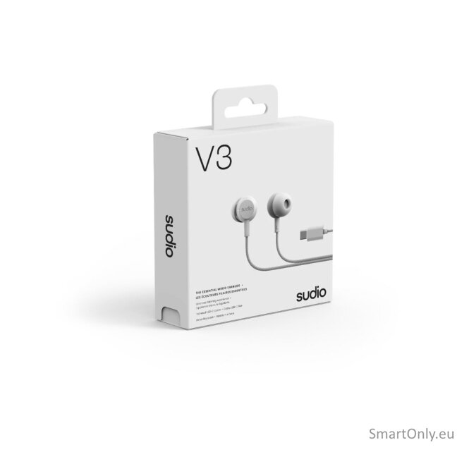 Sudio Earbuds | V3 | USB-C | In-ear | Microphone | Grey White 6