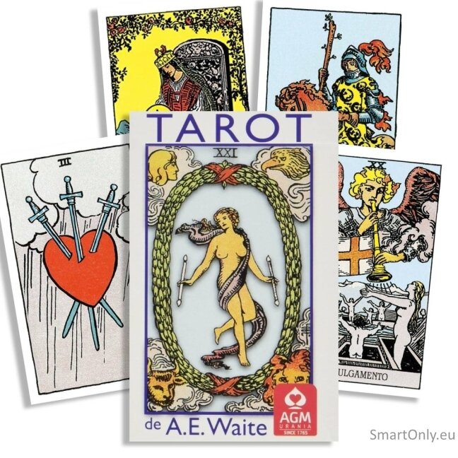 Tarot de A.E. Waite Tarot kortos Portugališkas leidimas Kišeninis variantas AGM Tarot de A.E. Waite Tarot kortos Portugališkas leidimas Kišeninis variantas AGM