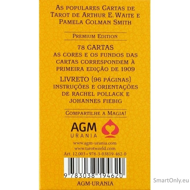 Tarot de A.E. Waite Tarot kortos Premium standartas Portugališkas leidimas AGM 11 Tarot de A.E. Waite Tarot kortos Premium standartas Portugališkas leidimas AGM 11