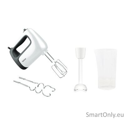 TEFAL | Hand mixer | HT461138 Prep'Mix+ | Hand Mixer | 500 W | Number of speeds 5 | Turbo mode | White/Grey 6 TEFAL | Hand mixer | HT461138 Prep'Mix+ | Hand Mixer | 500 W | Number of speeds 5 | Turbo mode | White/Grey 6
