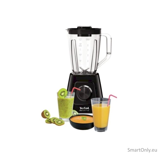 TEFAL Blender BL420838 BlendForce Tabletop 600 W Jar material Plastic Jar capacity 1.25 L Ice crushing Black 4 TEFAL Blender BL420838 BlendForce Tabletop 600 W Jar material Plastic Jar capacity 1.25 L Ice crushing Black 4