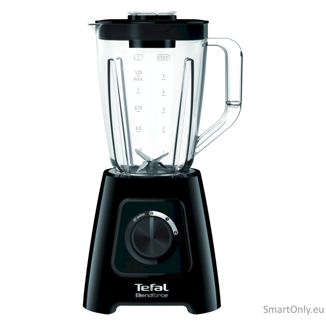 TEFAL Blender BL420838 BlendForce Tabletop 600 W Jar material Plastic Jar capacity 1.25 L Ice crushing Black TEFAL Blender BL420838 BlendForce Tabletop 600 W Jar material Plastic Jar capacity 1.25 L Ice crushing Black