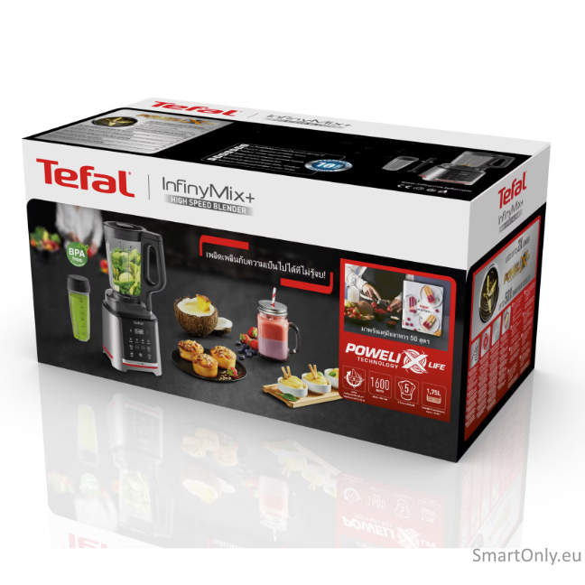 TEFAL | Blender | Infiny Mix+ BL91HD31 | Tabletop | 1600 W | Jar material Tritan | Jar capacity 2.6 L | Ice crushing | Stainless Steel/Black 3