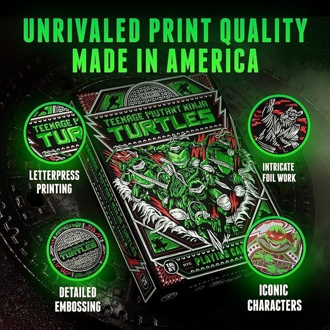 Teenage Mutant Ninja Turtles žaidimo kortos Theory11 4 Teenage Mutant Ninja Turtles žaidimo kortos Theory11 4