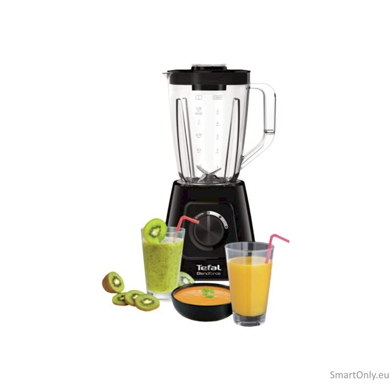 TEFAL Blender BL420838 BlendForce Tabletop 600 W Jar material Plastic Jar capacity 1.25 L Ice crushing Black 4 TEFAL Blender BL420838 BlendForce Tabletop 600 W Jar material Plastic Jar capacity 1.25 L Ice crushing Black 4
