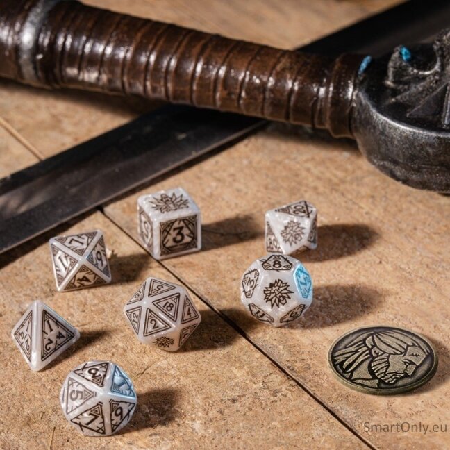 The Witcher Geralt kauliukų rinkinys perlo ir rudos sp 1 The Witcher Geralt kauliukų rinkinys perlo ir rudos sp 1