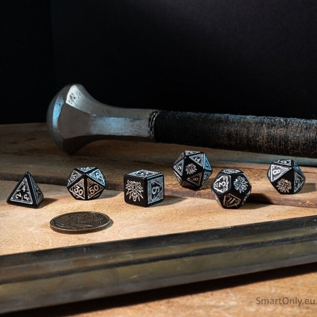 The Witcher Geralt Silver Sword kauliukų rinkinys juodos ir sidabro sp 3 The Witcher Geralt Silver Sword kauliukų rinkinys juodos ir sidabro sp 3
