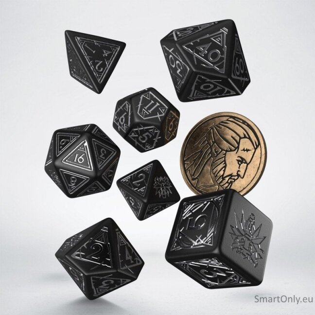 The Witcher Geralt Silver Sword kauliukų rinkinys juodos ir sidabro sp 4 The Witcher Geralt Silver Sword kauliukų rinkinys juodos ir sidabro sp 4