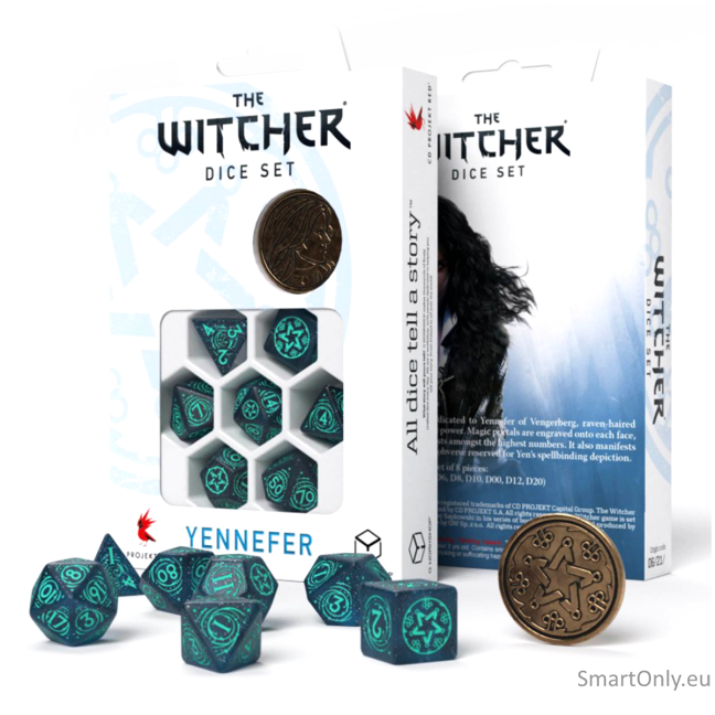 The Witcher Yennefer kauliukų rinkinys tamsiai mėlynos ir turkio spalvos The Witcher Yennefer kauliukų rinkinys tamsiai mėlynos ir turkio spalvos