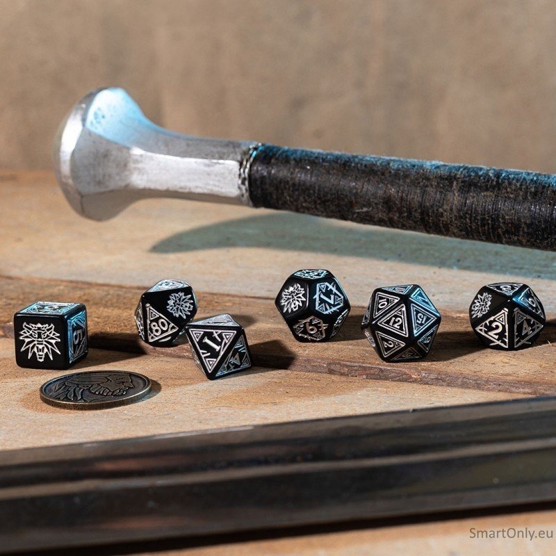 The Witcher Geralt Silver Sword kauliukų rinkinys juodos ir sidabro sp 1 The Witcher Geralt Silver Sword kauliukų rinkinys juodos ir sidabro sp 1