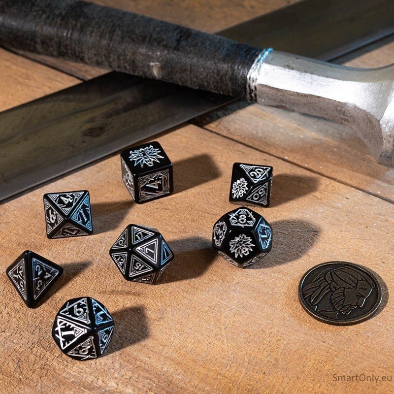 The Witcher Geralt Silver Sword kauliukų rinkinys juodos ir sidabro sp 2 The Witcher Geralt Silver Sword kauliukų rinkinys juodos ir sidabro sp 2