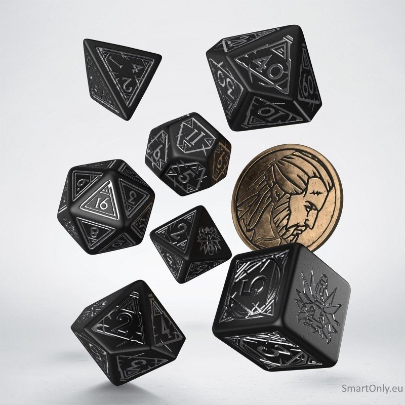 The Witcher Geralt Silver Sword kauliukų rinkinys juodos ir sidabro sp 4 The Witcher Geralt Silver Sword kauliukų rinkinys juodos ir sidabro sp 4