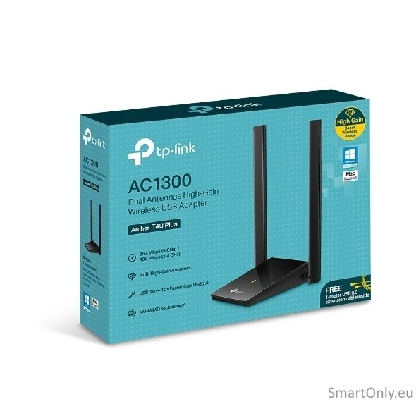 TP-LINK | Archer | 2×External | T4U Plus | 2.4GHz/5GHz | 400+867 Mbit/s 3