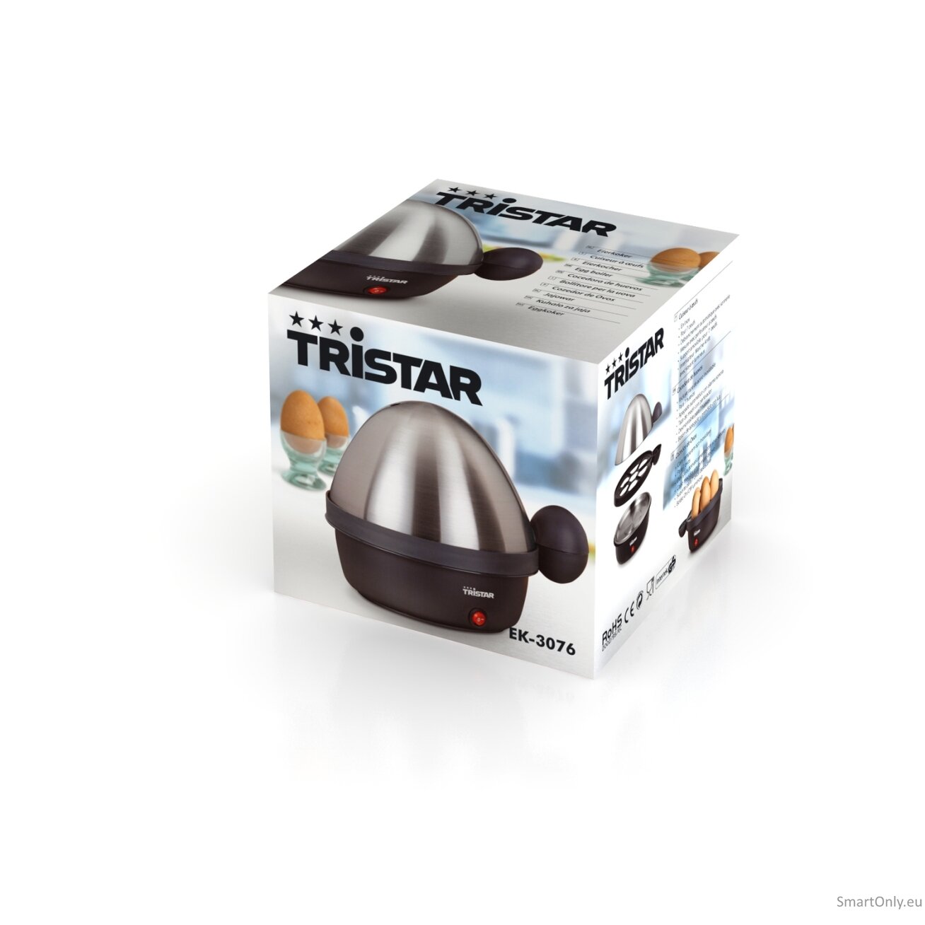Tristar Egg Boiler EK-3076 Black, Stainless Steel Lid Eggs capacity 7 7 Tristar Egg Boiler EK-3076 Black, Stainless Steel Lid Eggs capacity 7 7