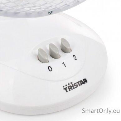 Tristar Desk Fan VE-5923 Diameter 23 cm, White, Number of speeds 2, 30 W, Oscillation 1