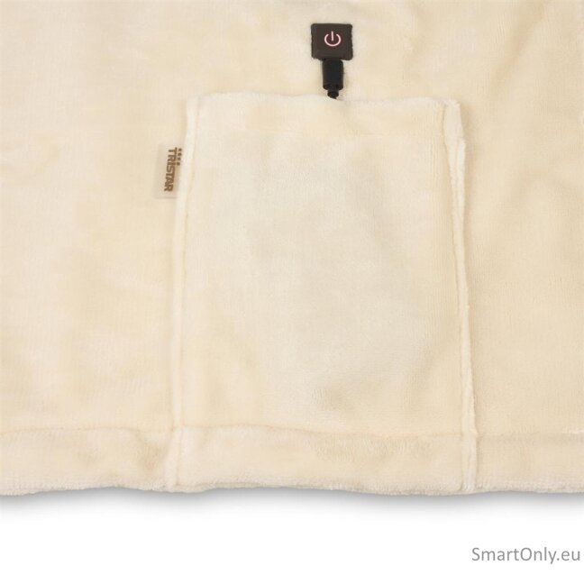 Tristar Cordless heating blanket, 150 x 80 cm | BW-4787 | Number of heating levels 3 | Number of persons 1 | Washable | Fleece | 10 W | Beige 2