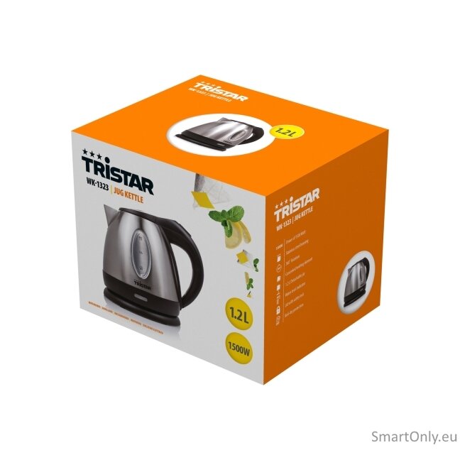 Tristar | Jug Kettle | WK-1323 | Standard | 1500 W | 1.2 L | Stainless steel | 360° rotational base | Silver 7