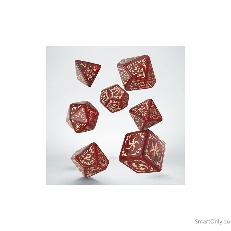 Tribal kauliukų rinkinys Shimmering red & Beige Q-WORKSHOP 2