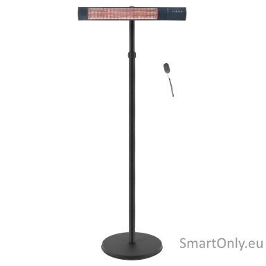 TunaBone Electric Standing Patio Heater, Single carbon golden tube, Black