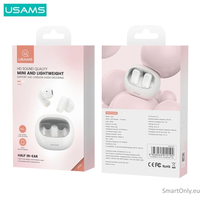 USAMS TD22 TWS wireless earphones White 6 USAMS TD22 TWS wireless earphones White 6
