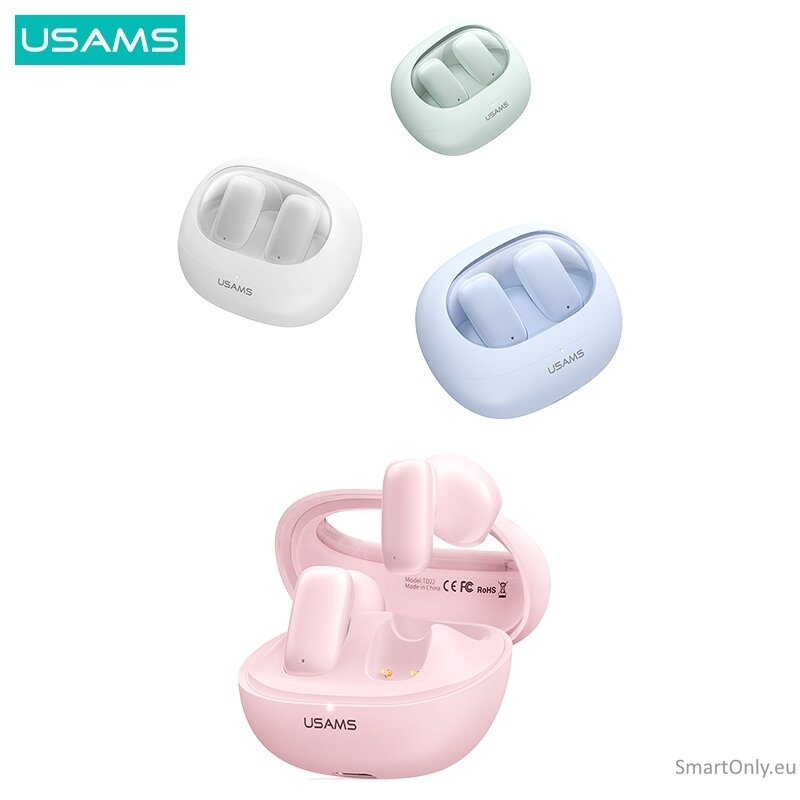 USAMS TD22 TWS wireless earphones Pink 3 USAMS TD22 TWS wireless earphones Pink 3