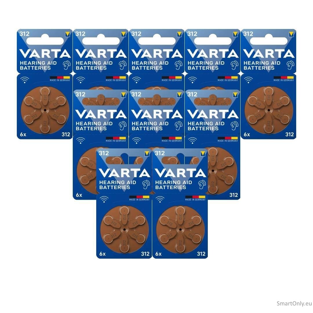 Varta 312 PR41 Hearing batteries 60 pcs Varta 312 PR41 Hearing batteries 60 pcs