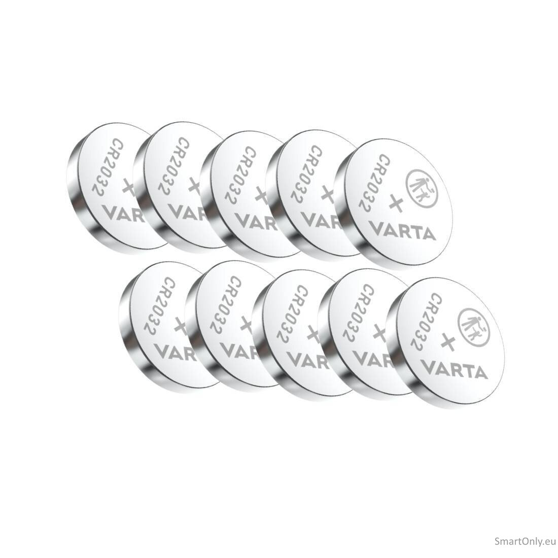 Varta CR2032 monetinės ličio baterijos 10 vnt. 1
