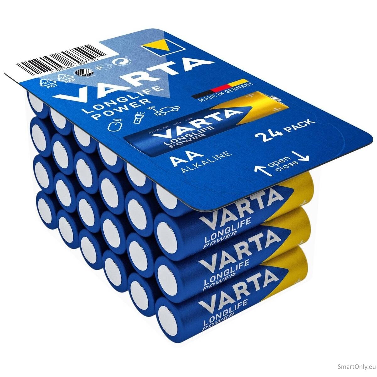 Varta AA Longlife Power Alkaline LR6 baterijos 24 vnt. 1 Varta AA Longlife Power Alkaline LR6 baterijos 24 vnt. 1