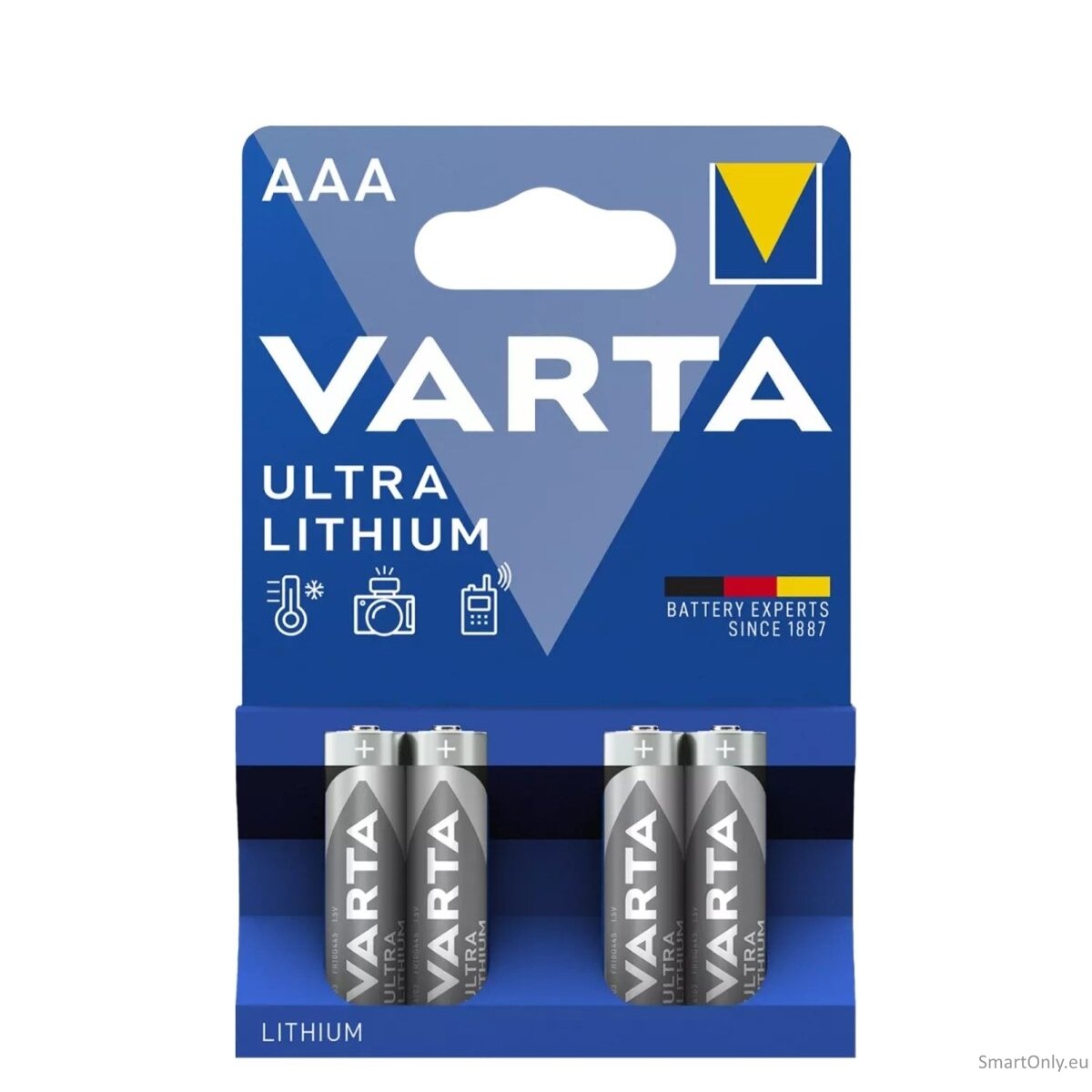 Varta AAA Ultra Lithium (6103) baterijos 4 vnt. Varta AAA Ultra Lithium (6103) baterijos 4 vnt.