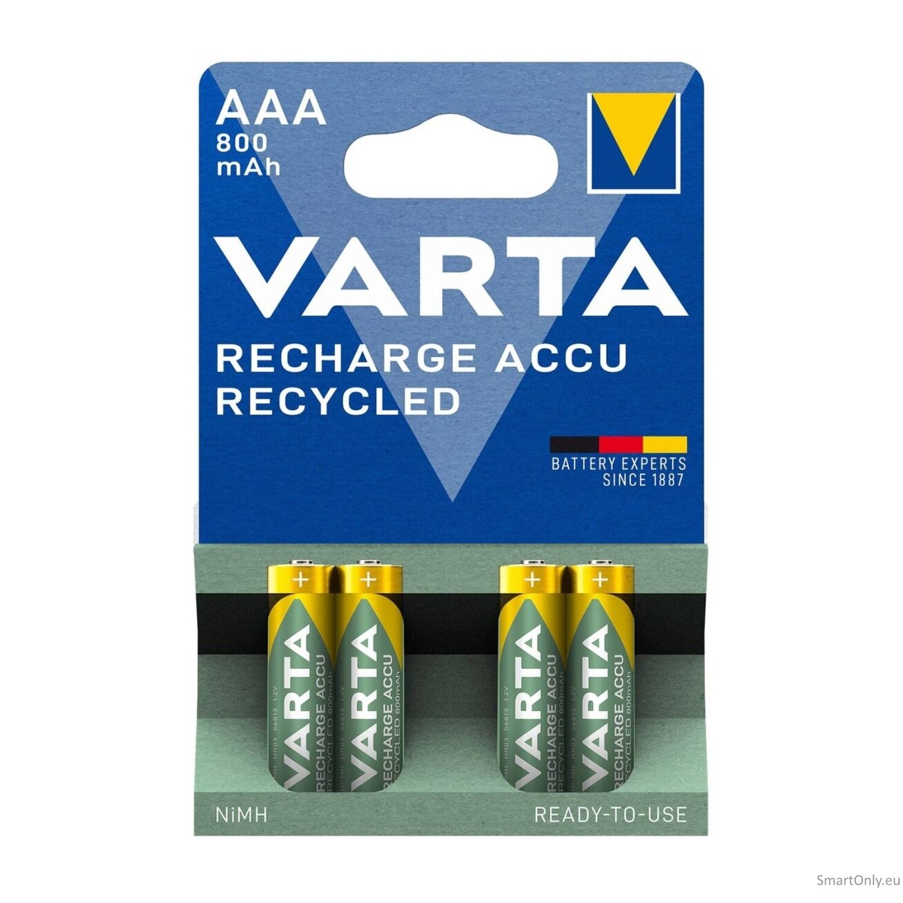 Varta Recycled AAA 800 mAh (56813) įkraunamos baterijos 4 vnt. Varta Recycled AAA 800 mAh (56813) įkraunamos baterijos 4 vnt.