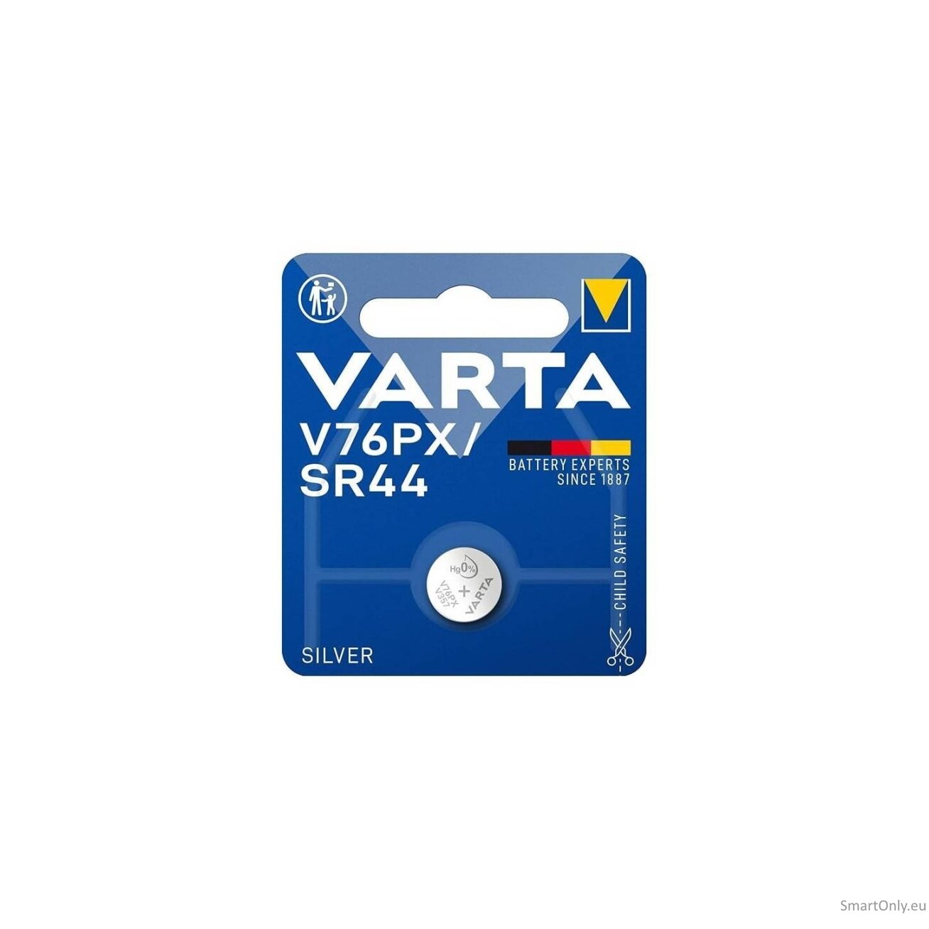 Varta V76PX / SR44 sidabro oksido baterija 1 vnt. Varta V76PX / SR44 sidabro oksido baterija 1 vnt.