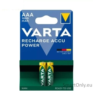 Varta AAA R2U 1000mAh (5703) įkraunamos baterijos, 2 vnt. Varta AAA R2U 1000mAh (5703) įkraunamos baterijos, 2 vnt.