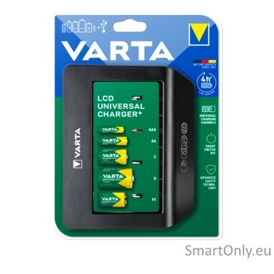 Varta LCD Universal Charger+ 57688 Baterijų įkroviklis Varta LCD Universal Charger+ 57688 Baterijų įkroviklis