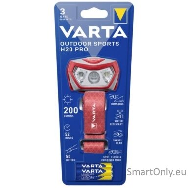 Varta Outdoor sports H20 PRO 17650 prožektorius ant galvos Varta Outdoor sports H20 PRO 17650 prožektorius ant galvos