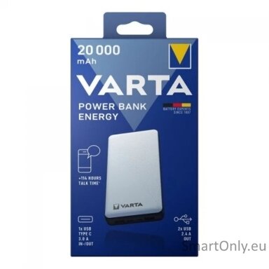 Varta Power bank Energy 20000mAh 57978 išorinė baterija (powerbank) Varta Power bank Energy 20000mAh 57978 išorinė baterija (powerbank)