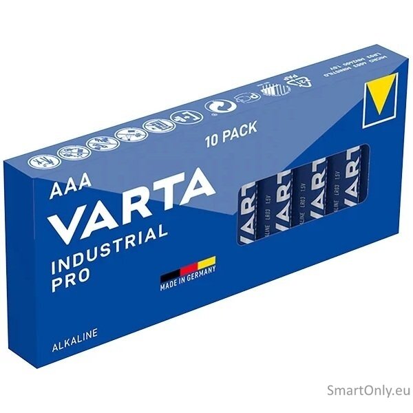 Varta AAA Industrial Pro šarminės baterijos 10 vnt. Varta AAA Industrial Pro šarminės baterijos 10 vnt.