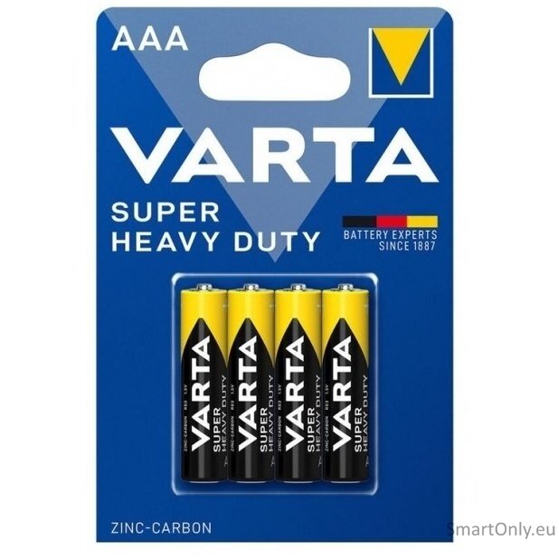 Varta AAA Super Heavy Duty (2003) cinko anglies baterijos 4 vnt.