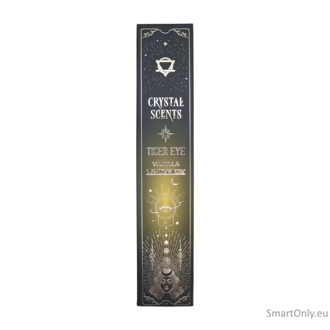 Vanilės Aromato Natūralūs smilkalai su Tigro Akies kristalais Crystal Scents 2 Vanilės Aromato Natūralūs smilkalai su Tigro Akies kristalais Crystal Scents 2