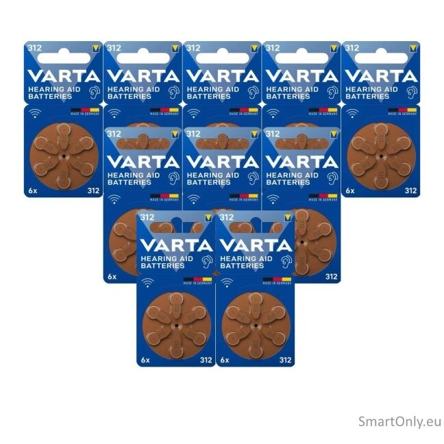 Varta 312 PR41 Hearing batteries 60 pcs Varta 312 PR41 Hearing batteries 60 pcs