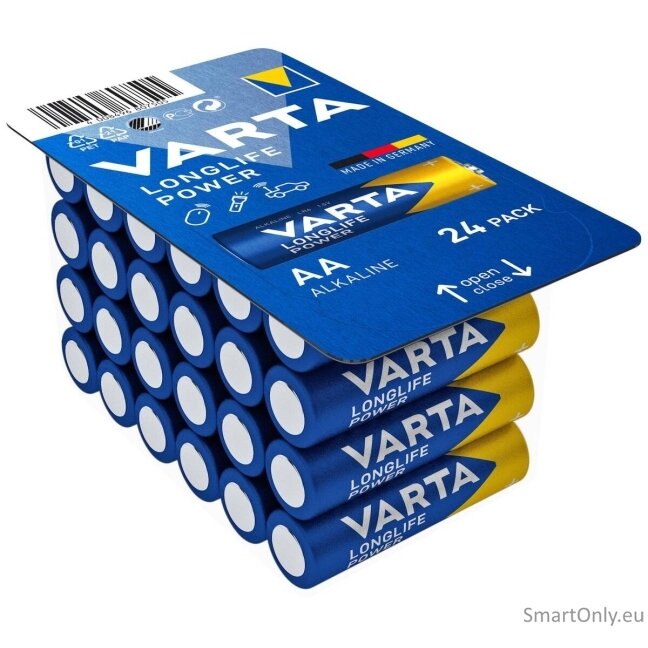 Varta AA Longlife Power Alkaline LR6 baterijos 24 vnt. 1