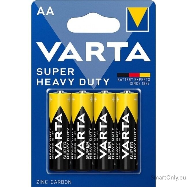 Varta AA Super Heavy Duty (2006) cinko anglies baterijos 4 vnt. Varta AA Super Heavy Duty (2006) cinko anglies baterijos 4 vnt.