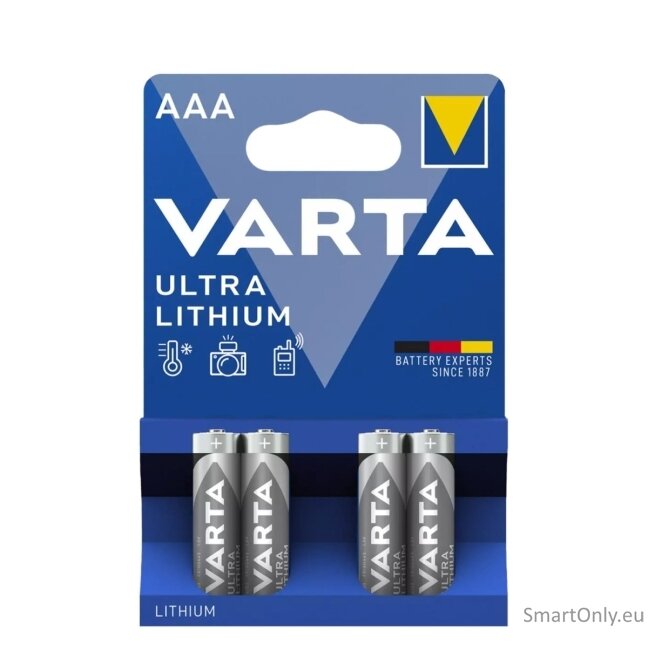 Varta AAA Ultra Lithium (6103) baterijos 4 vnt.