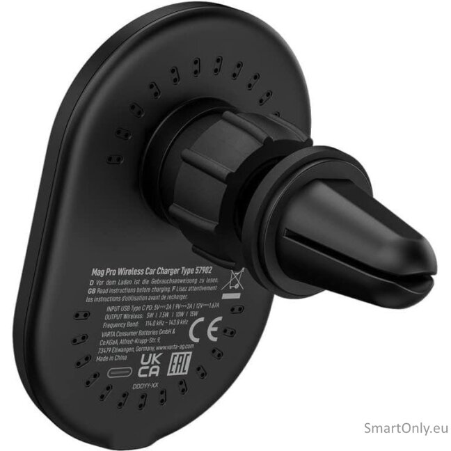 Varta Mag Pro Wireless Car Charger 57902 belaidis mašinos įkroviklis 2 Varta Mag Pro Wireless Car Charger 57902 belaidis mašinos įkroviklis 2