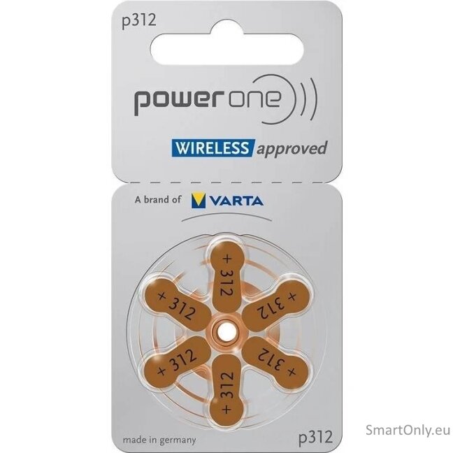 VARTA Power One 312 baterijos klausos aparatams 6 vnt. VARTA Power One 312 baterijos klausos aparatams 6 vnt.