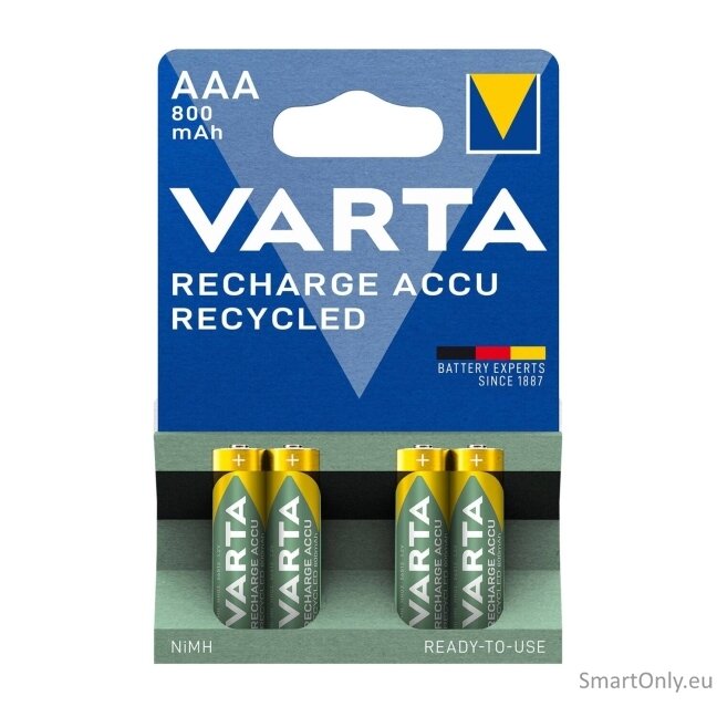 Varta Recycled AAA 800 mAh (56813) įkraunamos baterijos 4 vnt.