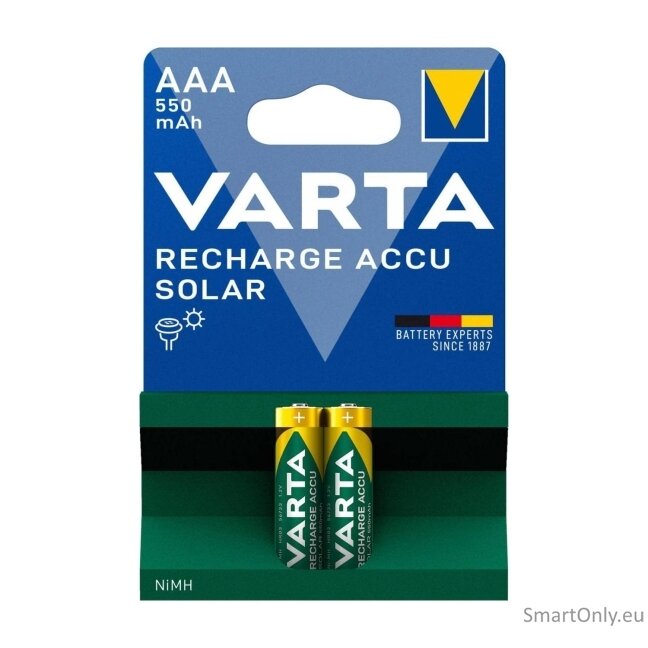 Varta Solar AAA 550mAh (56733) įkraunamos baterijos 2 vnt. Varta Solar AAA 550mAh (56733) įkraunamos baterijos 2 vnt.