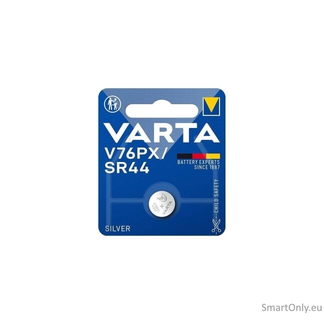 Varta V76PX / SR44 sidabro oksido baterija 1 vnt. Varta V76PX / SR44 sidabro oksido baterija 1 vnt.